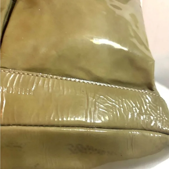 Brunello Cucinelli convertible taupe patent & suede backpack